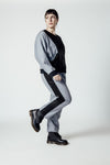 Denim and Embossed Leather Tracksuit