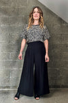 Silk Crepe De Chine V Yoke Wide Leg Trousers