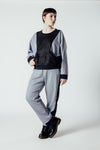 Denim and Embossed Leather Tracksuit