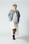 Domed Detail Denim Bomber Jacket