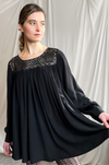 Twiggy Leather Lace and Silk Dress