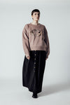 Empire of Genius Sweater in Dusty Pink with Embroidered Silvers and Golds
