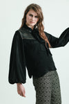 Directions Silk and Leather Lace Top
