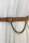 Classic Leather Belt with Chain Drop