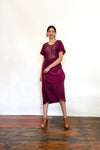 Tessa Dress - Leather Lace and Silk Crepe de Chine